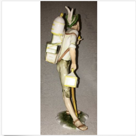 AK Kaiser Vintage Handpainted Porcelain Figurine Birdseller #387 W Germany - Picture 4 of 8
